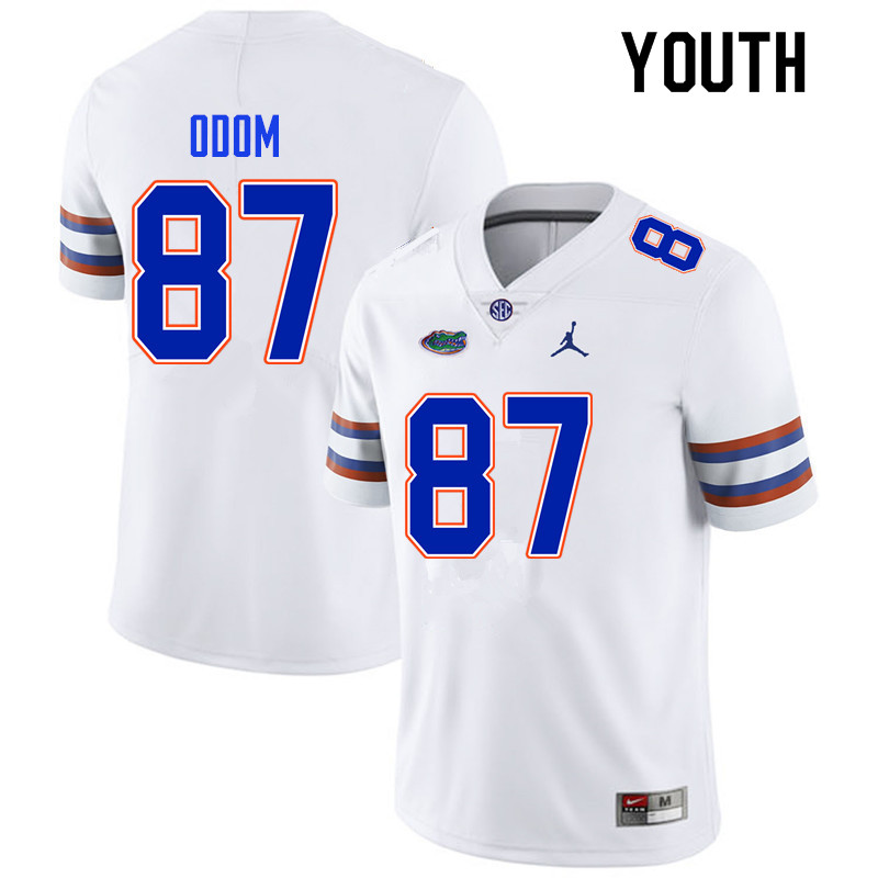 Youth #87 Jonathan Odom Florida Gators College Football Jerseys Sale-White